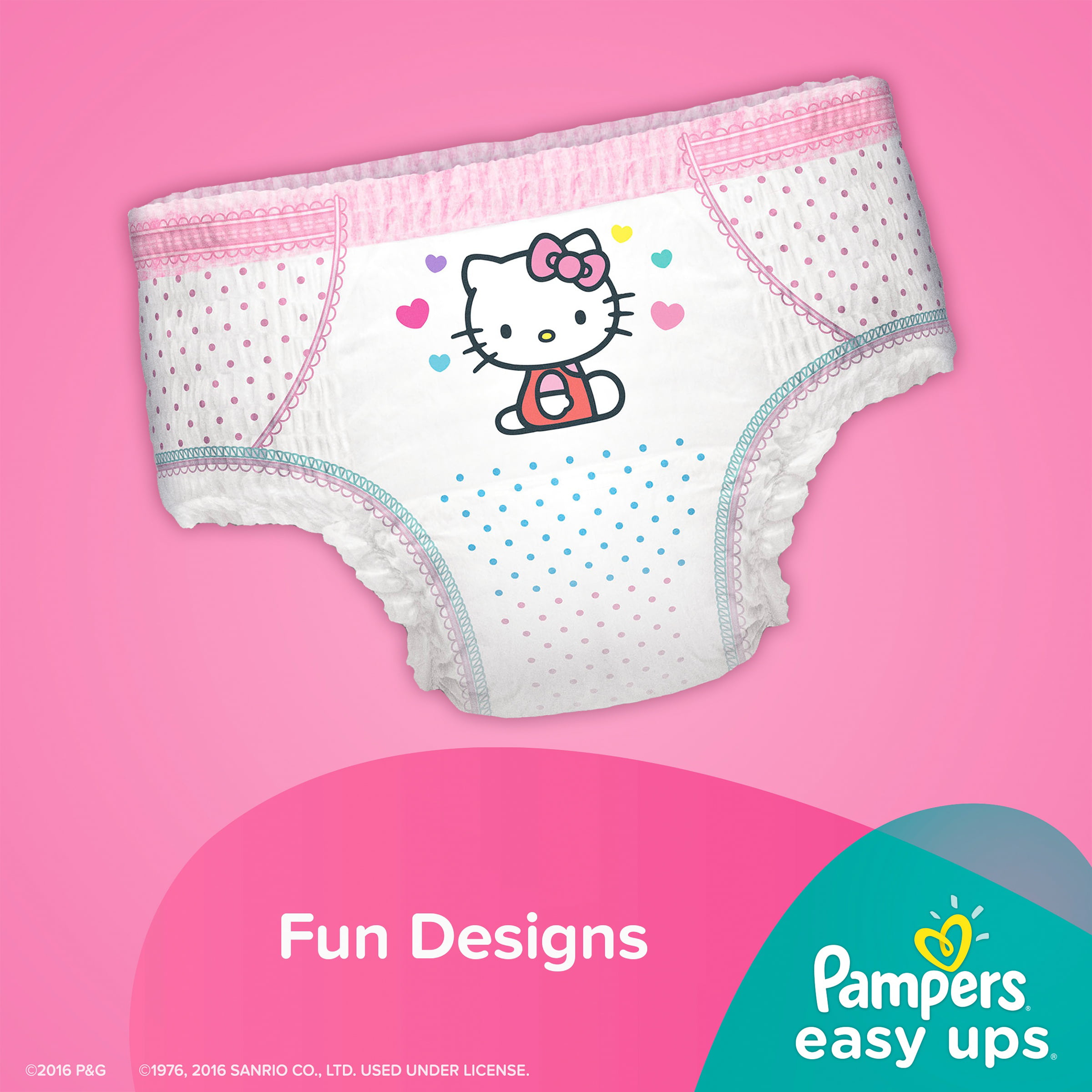 pampers easy ups hello kitty which side is the front