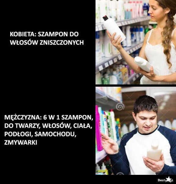 szampon dla kobiet vs mezczyzn