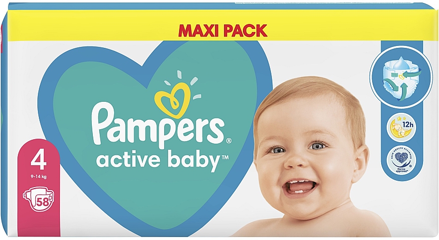 pieluchy pampers active baby mega box plus 4+