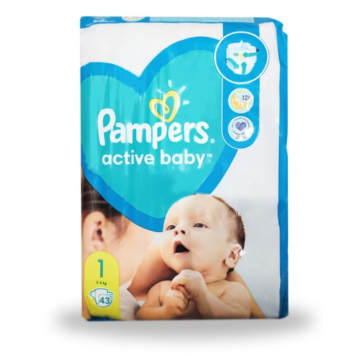 pampers active baby 1 pieluszki newborn 43 sztuk