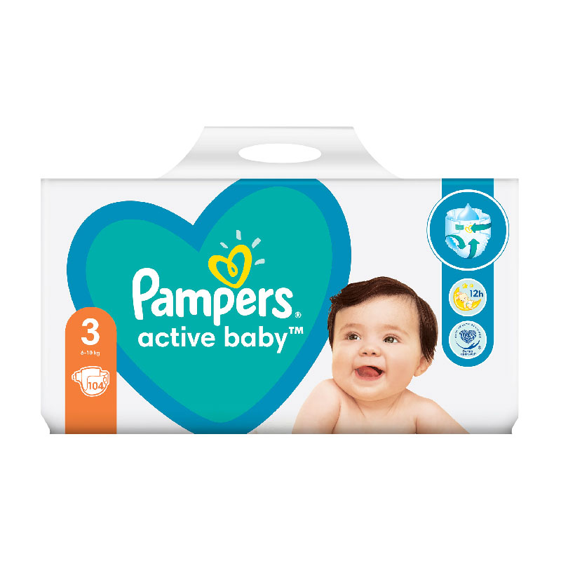 pampers active baby 3 104szt