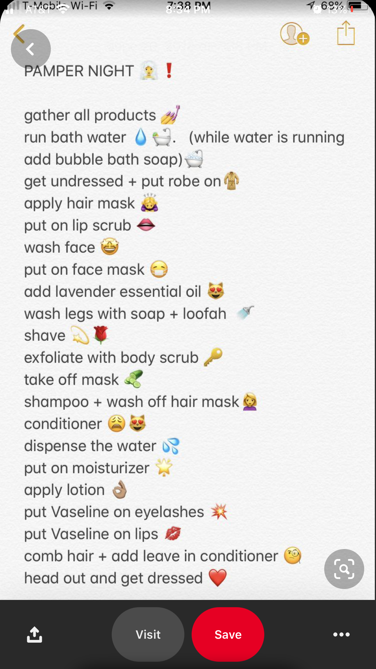 what is a pamper routine