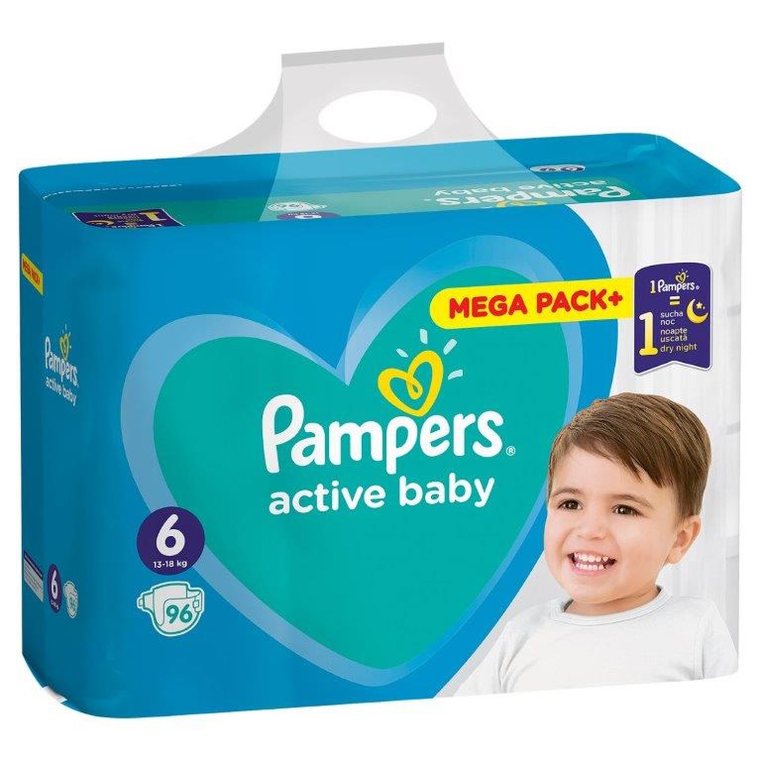 pieluchy pampers active baby 6 mb plus extra large 124