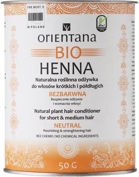 orientana bio henna roślinna bezbarwna odżywka do włosów