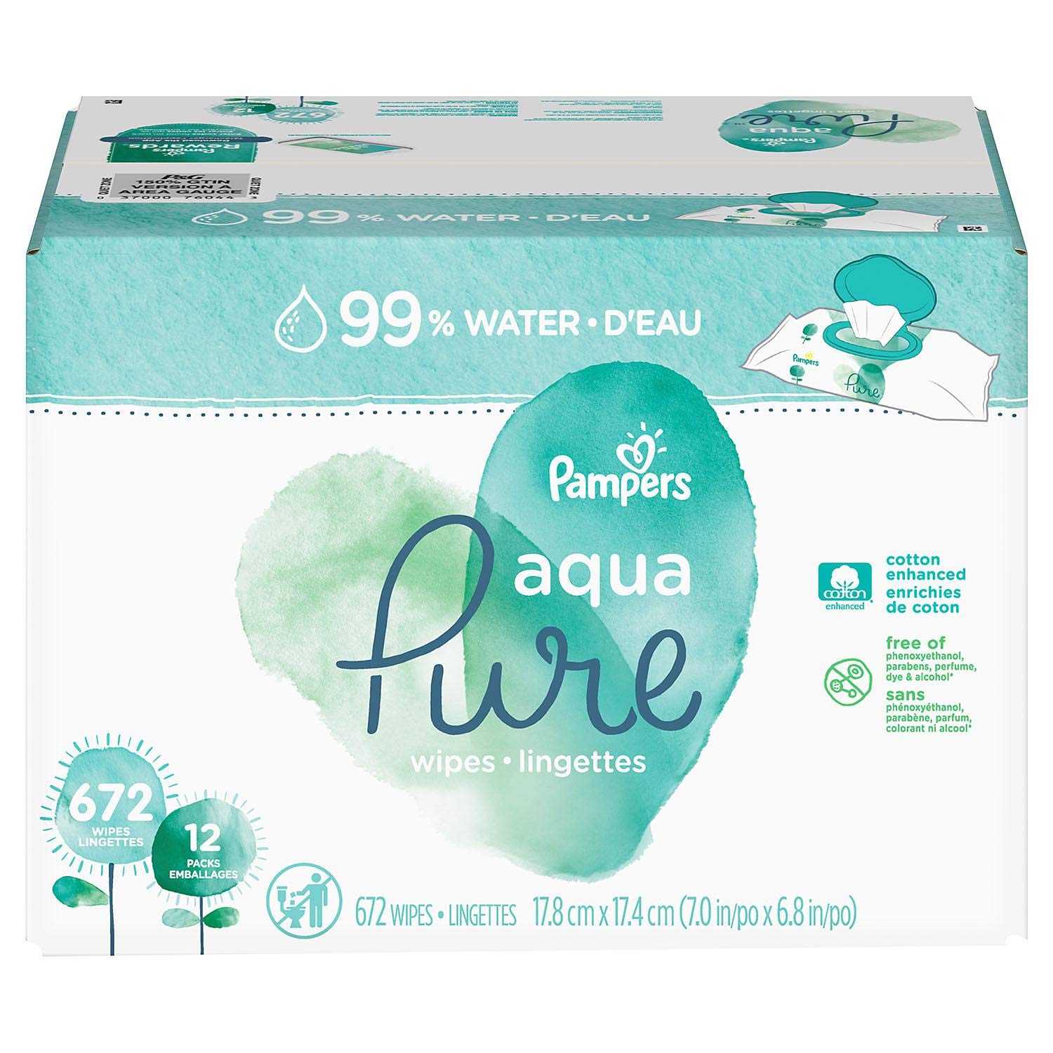 pampers aqua pure or water wipes