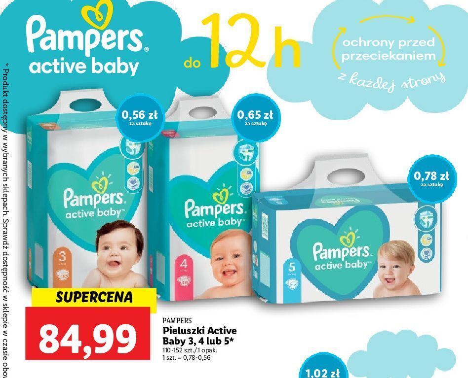 lidl pieluchy pampers cena