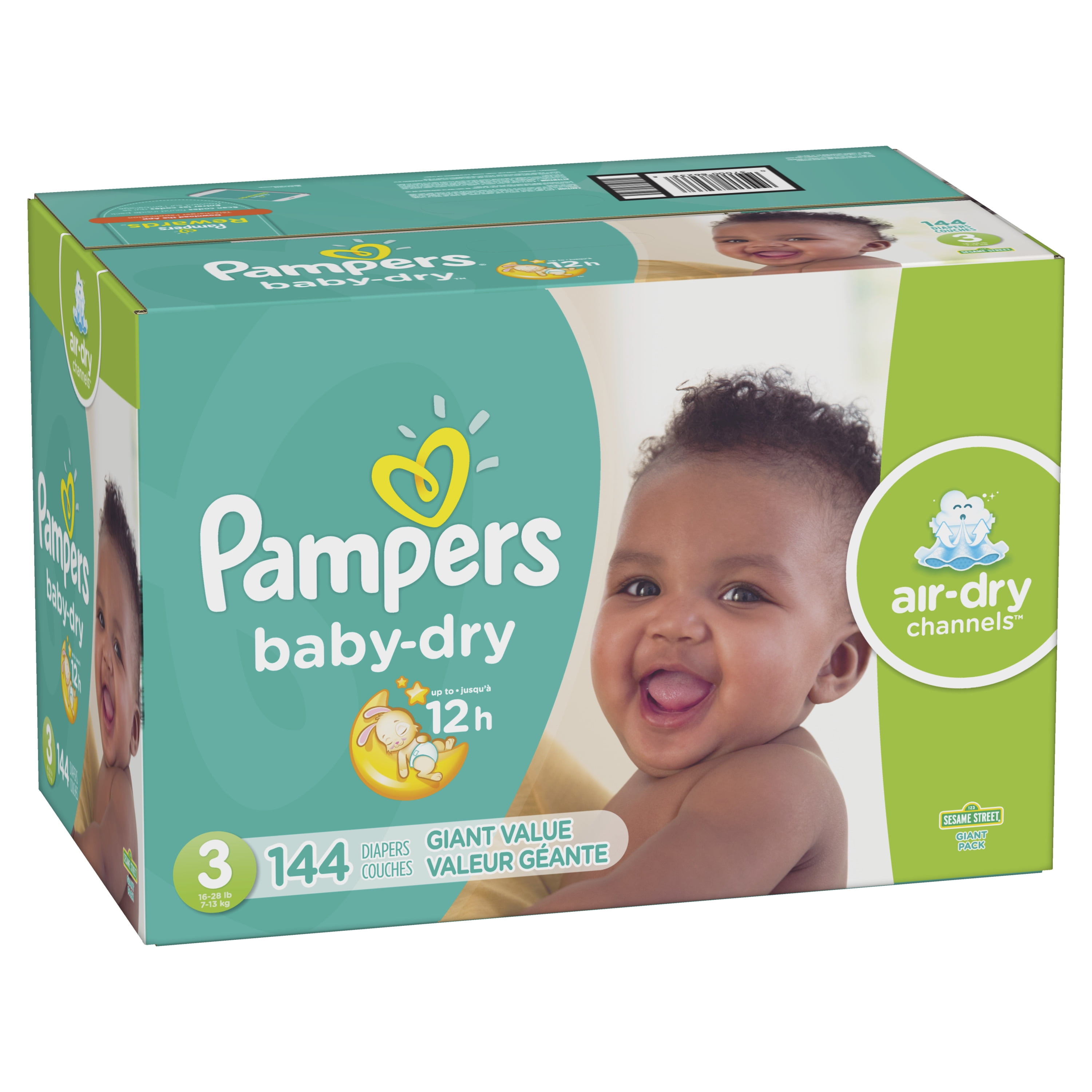 pampers new baby dry giga box 144