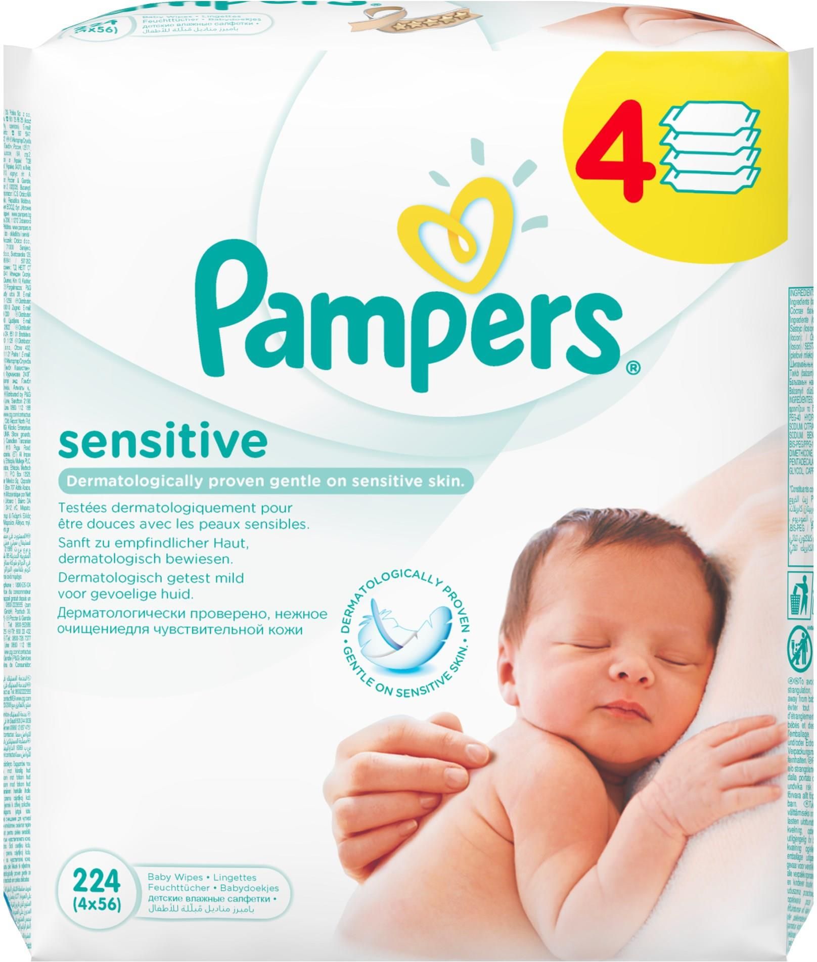 pampers sensitive chusteczki 56 sztuk