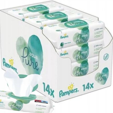 pampers aqua pure chusteczki nawilżające 14x