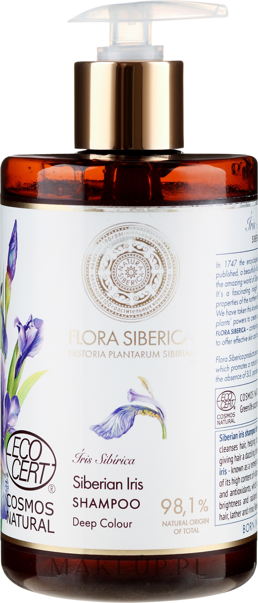 flora siberica naturalny szampon chroniący kolor włosów siberian iris 480ml