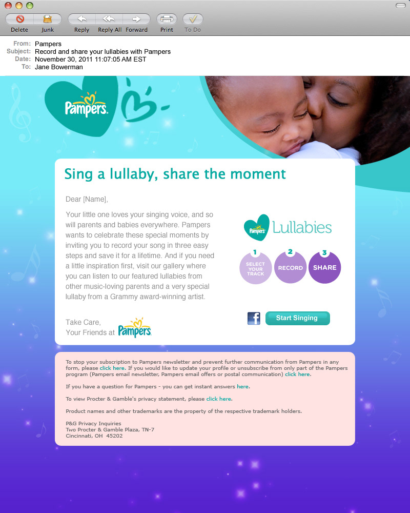 pampers email