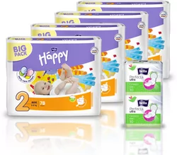 bella happy pieluszki jednorazowe mini 3-6 kg big pack