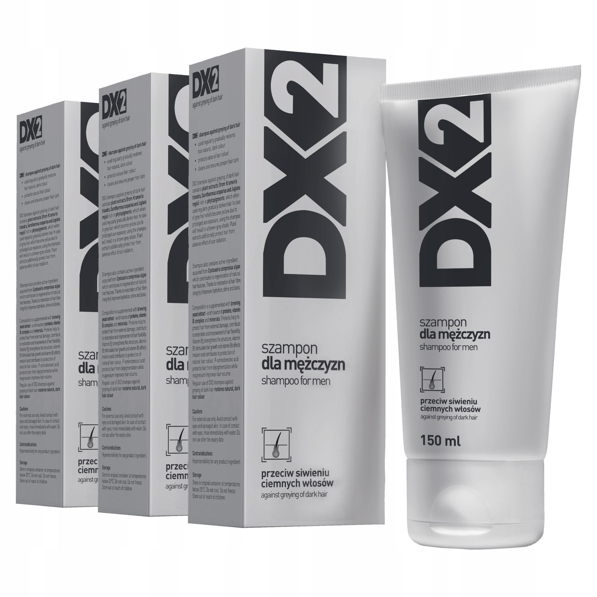 dx2 szampon przeciw siwieniu ciemnych włosów 150 ml