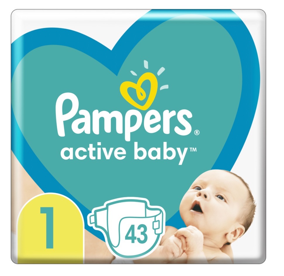 pampers active baby 1 pieluszki newborn 43 sztuk