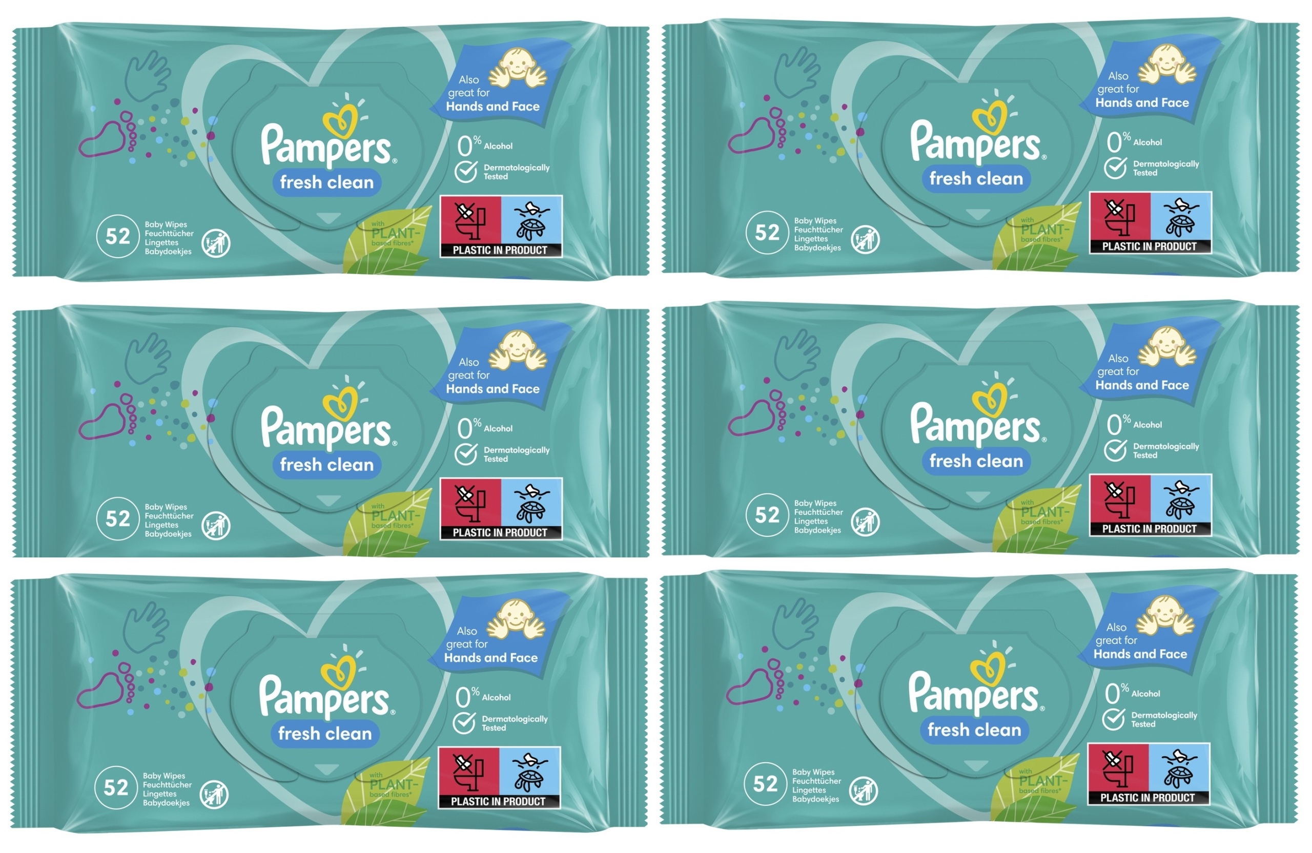 pampers sześciopak chusteczek