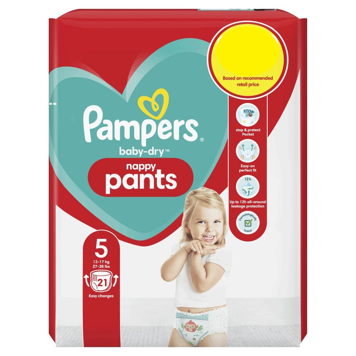 pampers baby dry nappy pants size 5