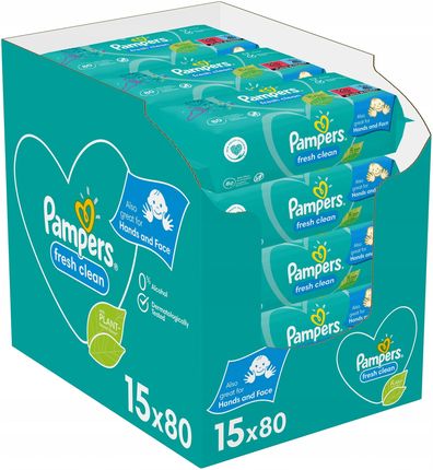 pampers naturally clean chusteczki nawilżane 6 x 64 szt