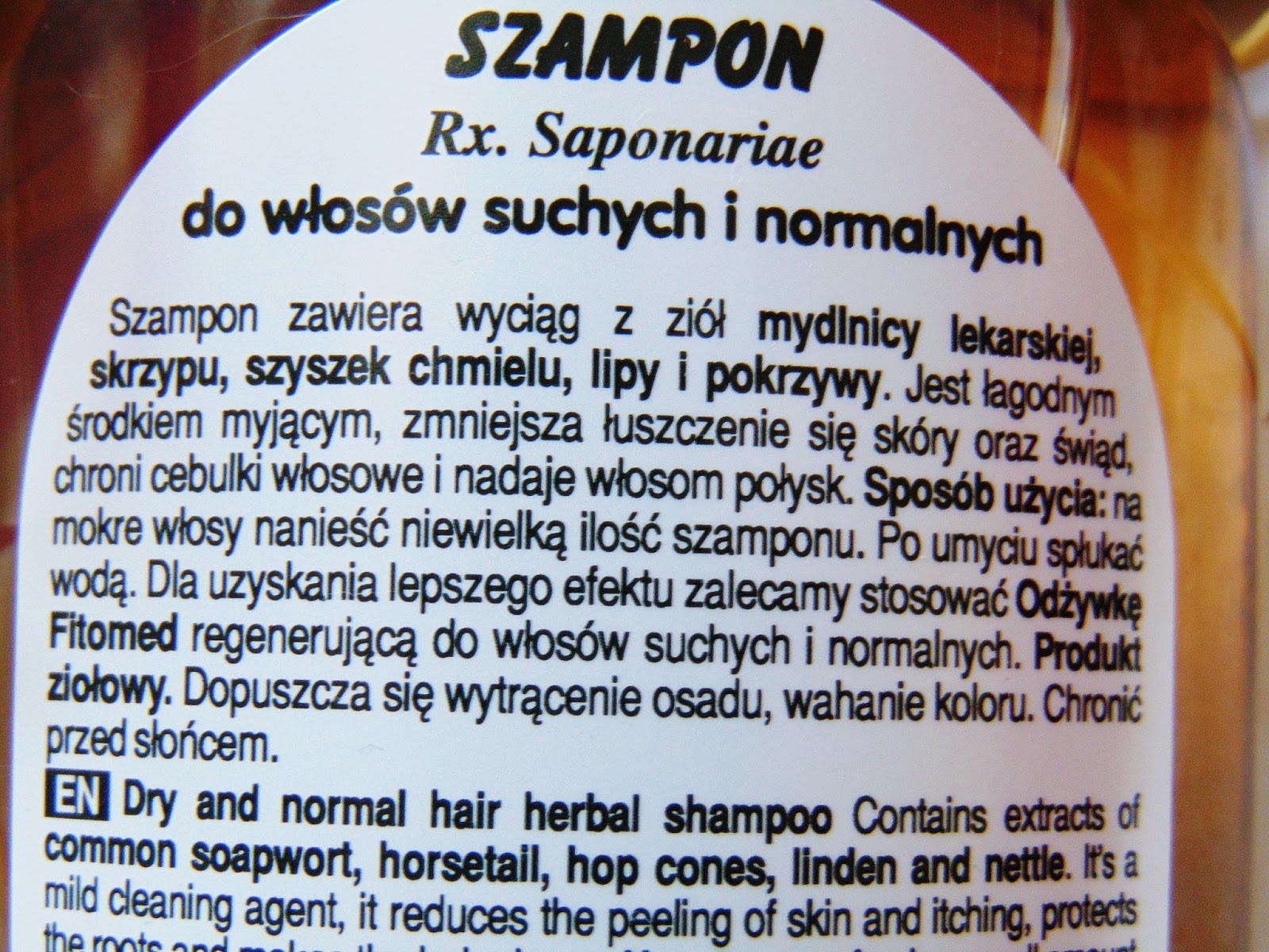 szampon etykieta