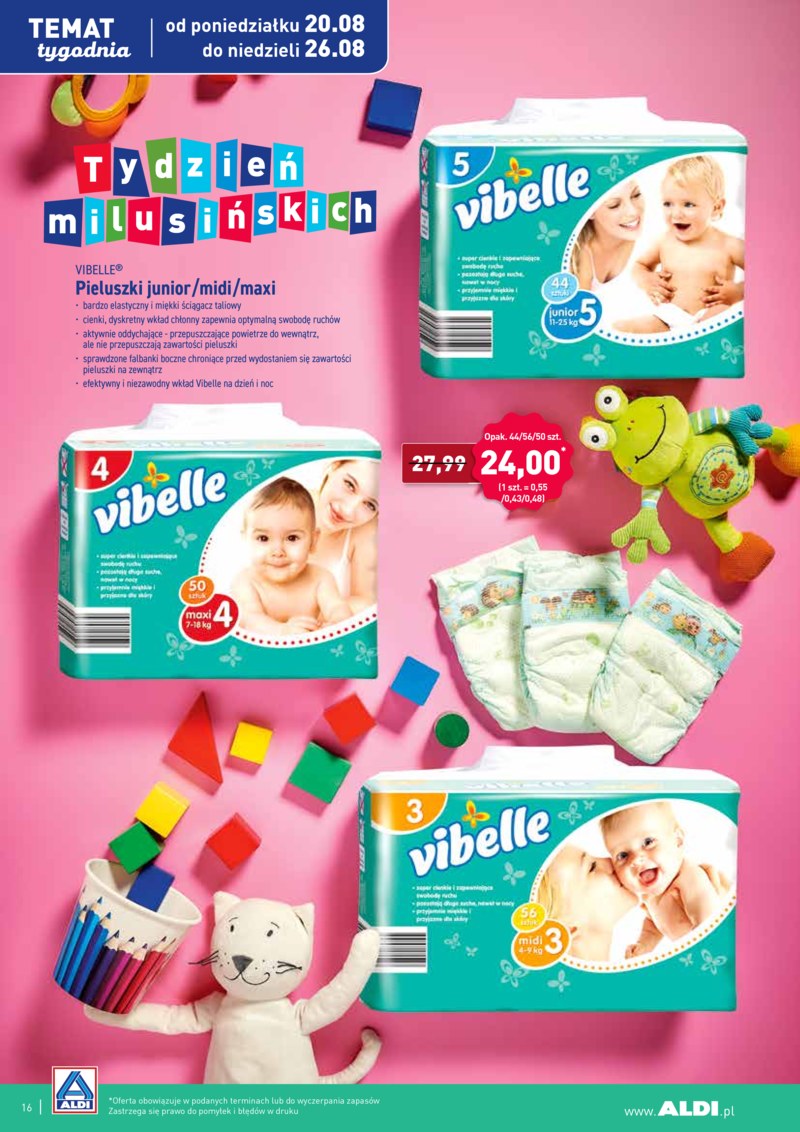 aldi pieluchy vibelle