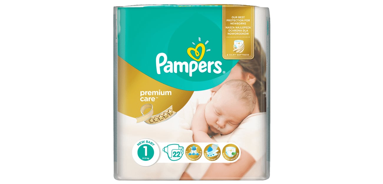 pieluszki pampers premium care rozmiar 1 2-5 kg 22 szt