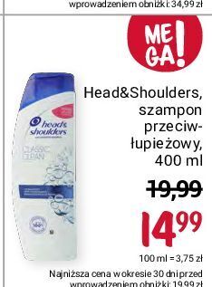 szampon do włosów head and shoulders 400ml rossmann