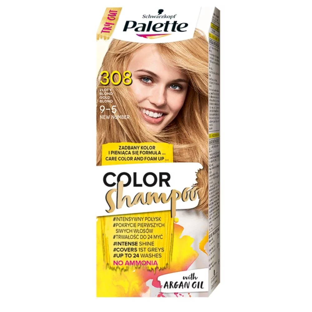 palette szampon koloryzujący nr 308 słoneczne refleksy złoty blond