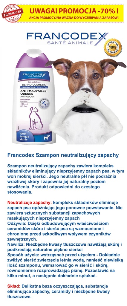 szampon ant odor dla psa