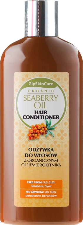 glyskincare seaberry oil odżywka do włosów z organicznym olejem rokitnikowym