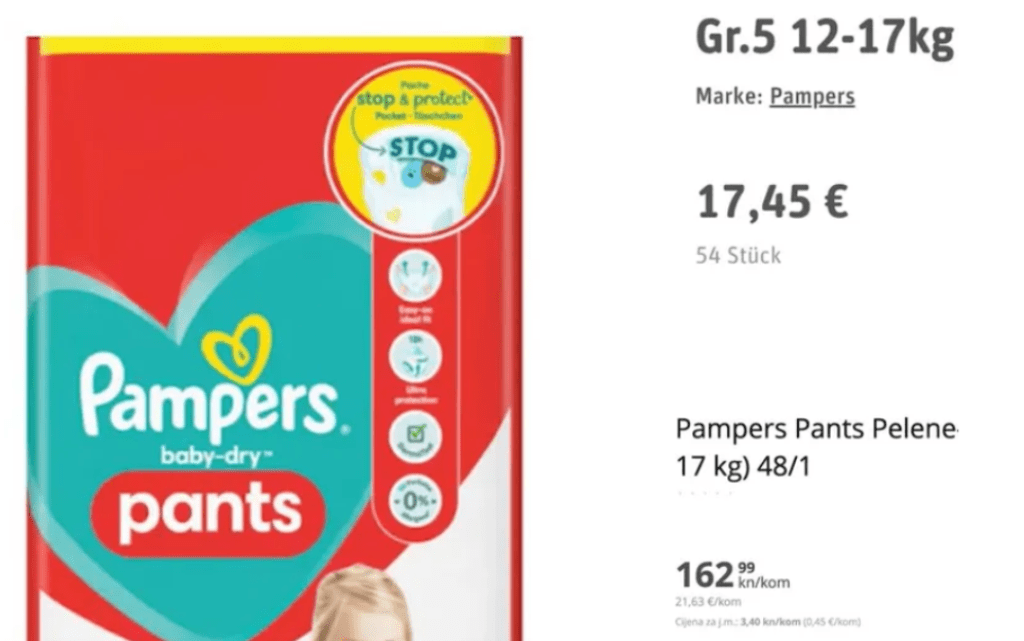 pampers u hrvatskoj