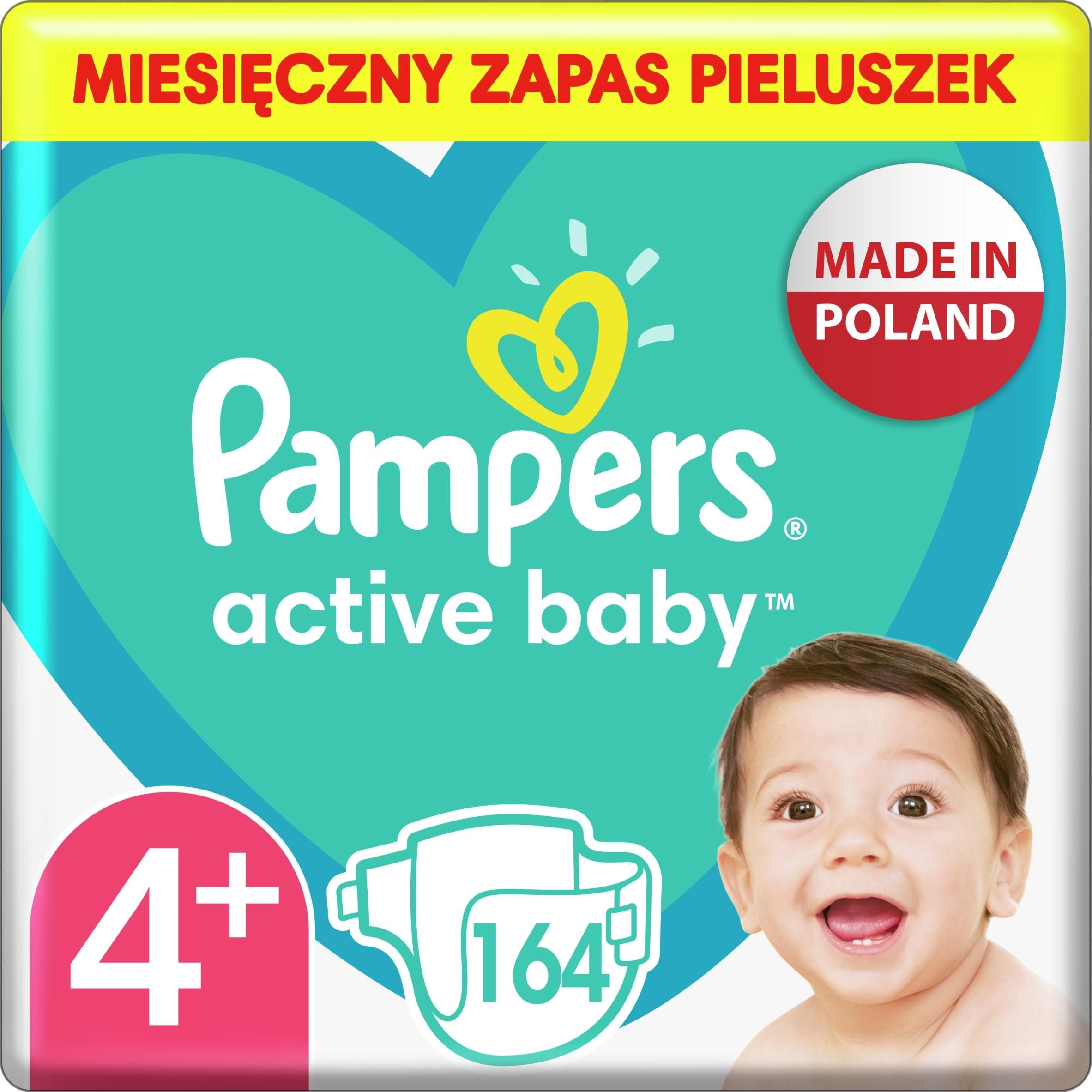 pampers pieluchy active baby 4+ maxi 152 szt