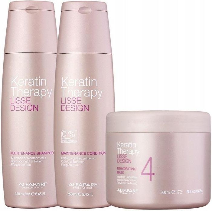 2x alfaparf lisse design keratin szampon odżywka opinie