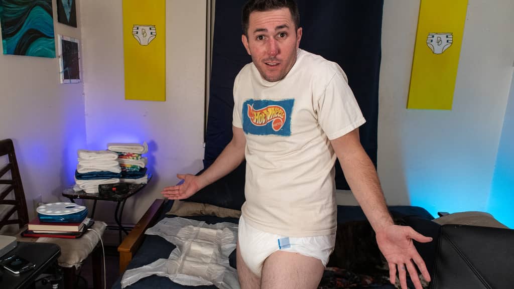 adult in pampers