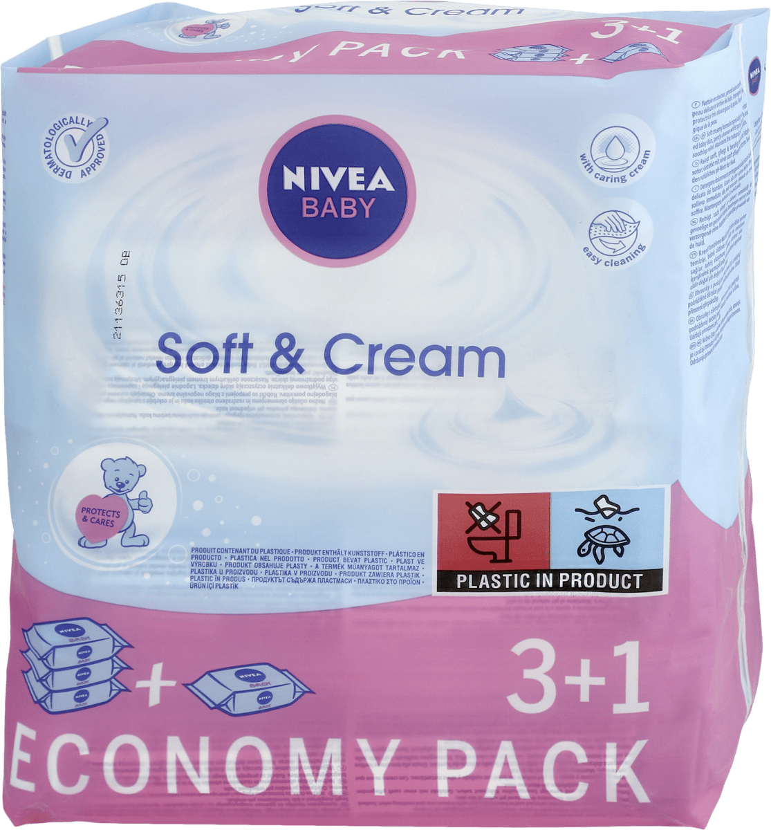 nivea baby chusteczki nawilżane soft & cre