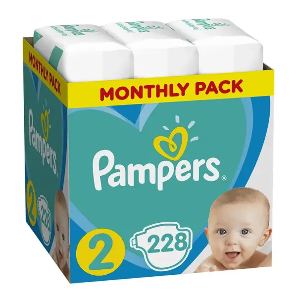 pieluchy pampers active baby maxi pack 2 mini 228 szt