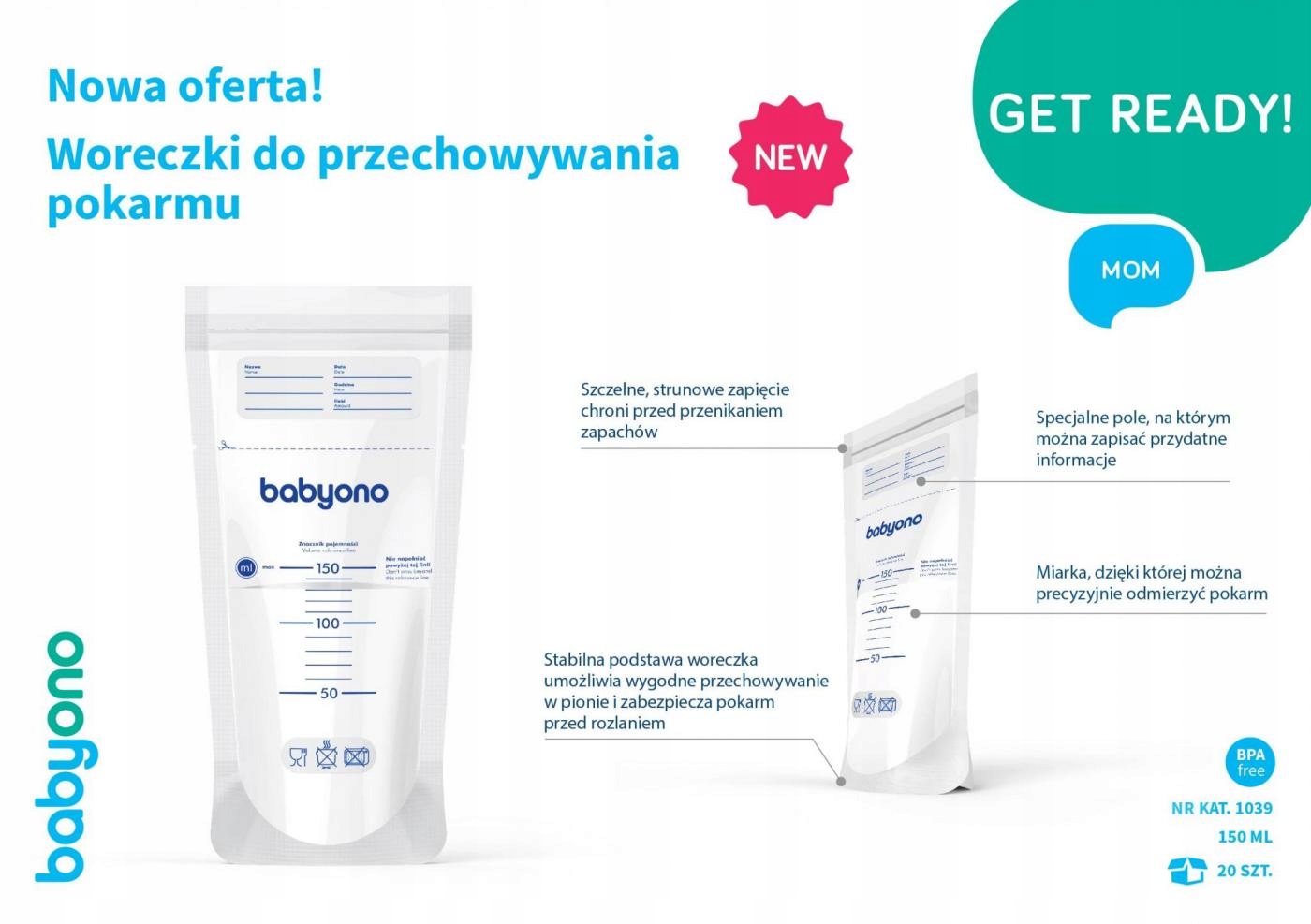 BabyOno 1039 Worki do przechowywania mleka matki