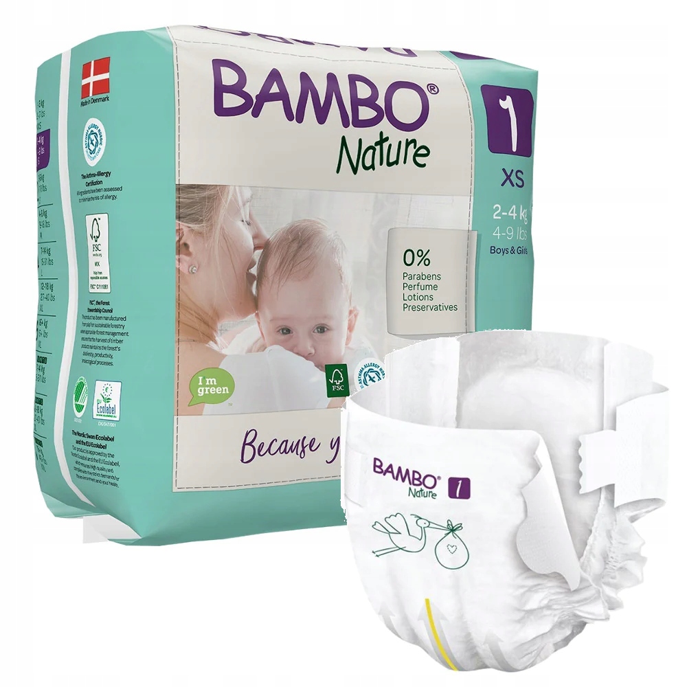 bambo nature pieluchy jednorazowe 2 mini 3-6 kg