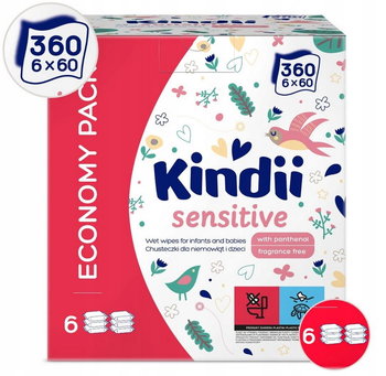 cleanic kindii chusteczki nawilżane ultra sensitive 6 x 60 szt