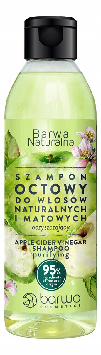 barwa naturalna oczyszczający szampon do włosów naturalnych i matowych octowy