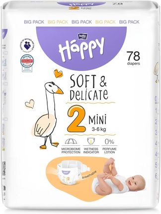 bella happy pieluszki jednorazowe mini 3-6 kg big pack