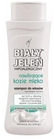 biały jeleń hipoalergiczny szampon do włosów nawilżające kozie mleko