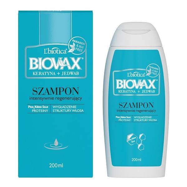 biovax intensywnie regenerujący szampon keratyna jedwab 200ml