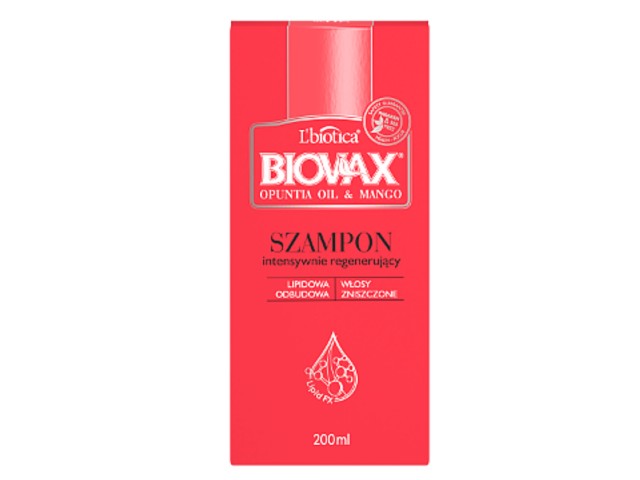 biovax szampon do włosów intensywnie regenerujący opuncja i mango 200ml