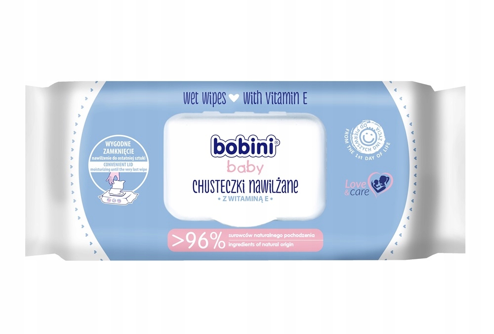 bobini baby chusteczki nawilżane z witaminą e 70sz