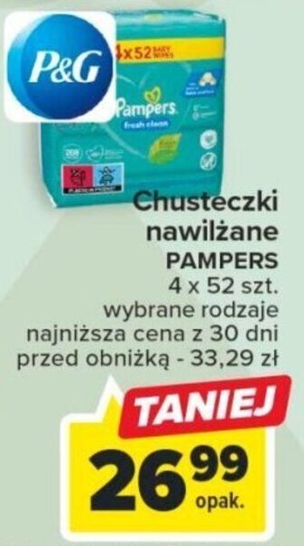 chusteczki pampers carrefour cena