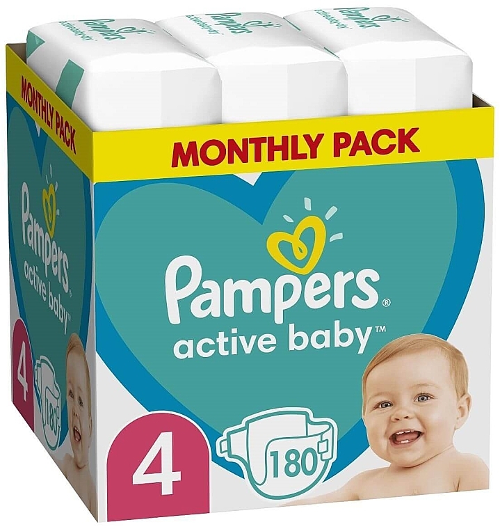 pampers active baby 4 monthly pack