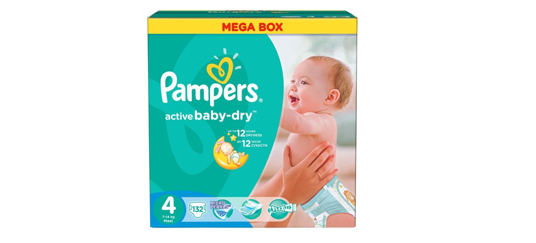 pampers active baby-dry pieluchy rozmiar 4 maxi 8-14kg 132 sztuki