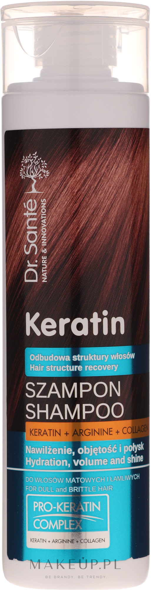 dr.sante keratin hair szampon odbudowujący do włosów łamliwych i matowych