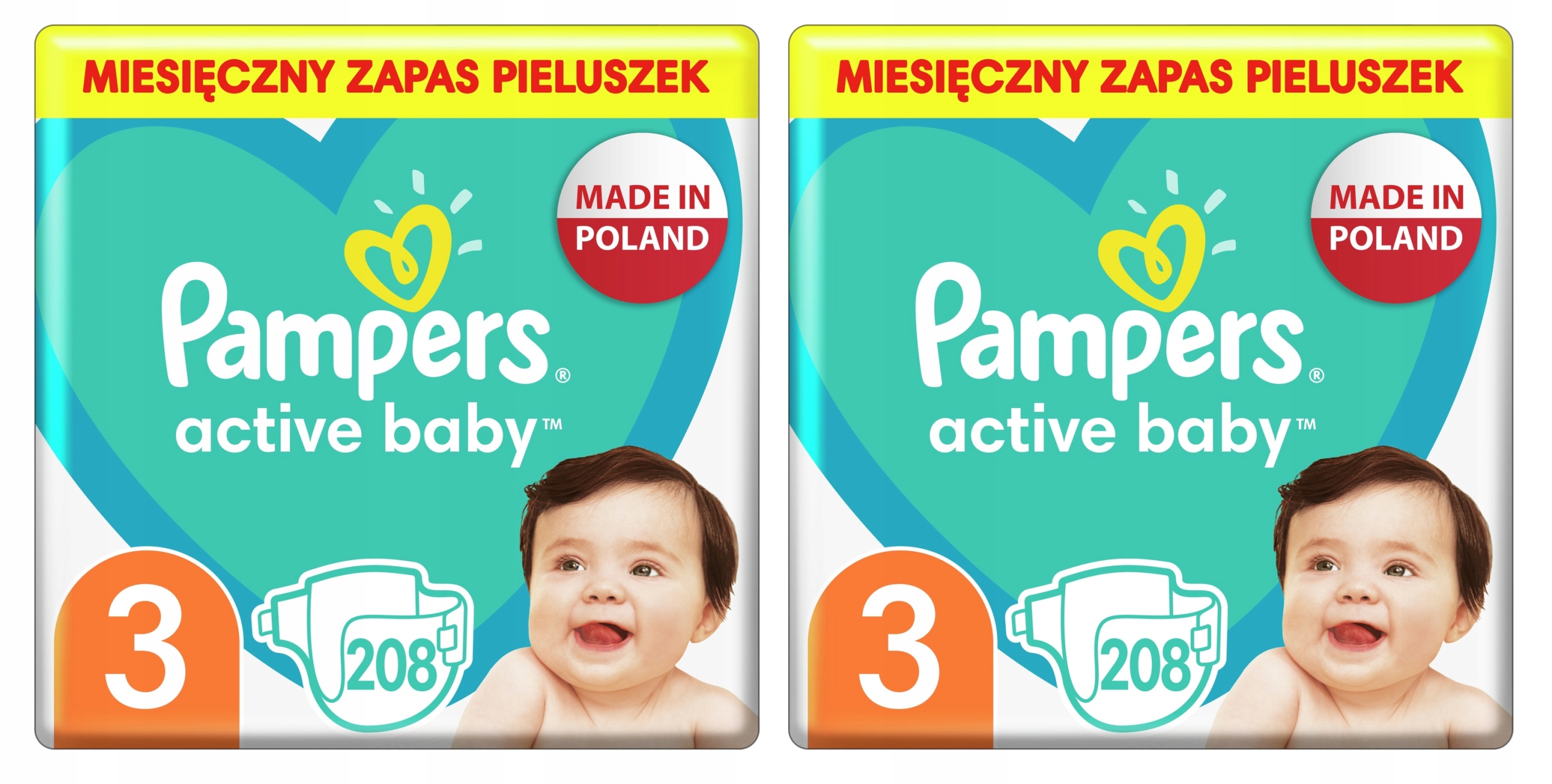 pampers active baby 3 6-10 kg 208 szt allegro