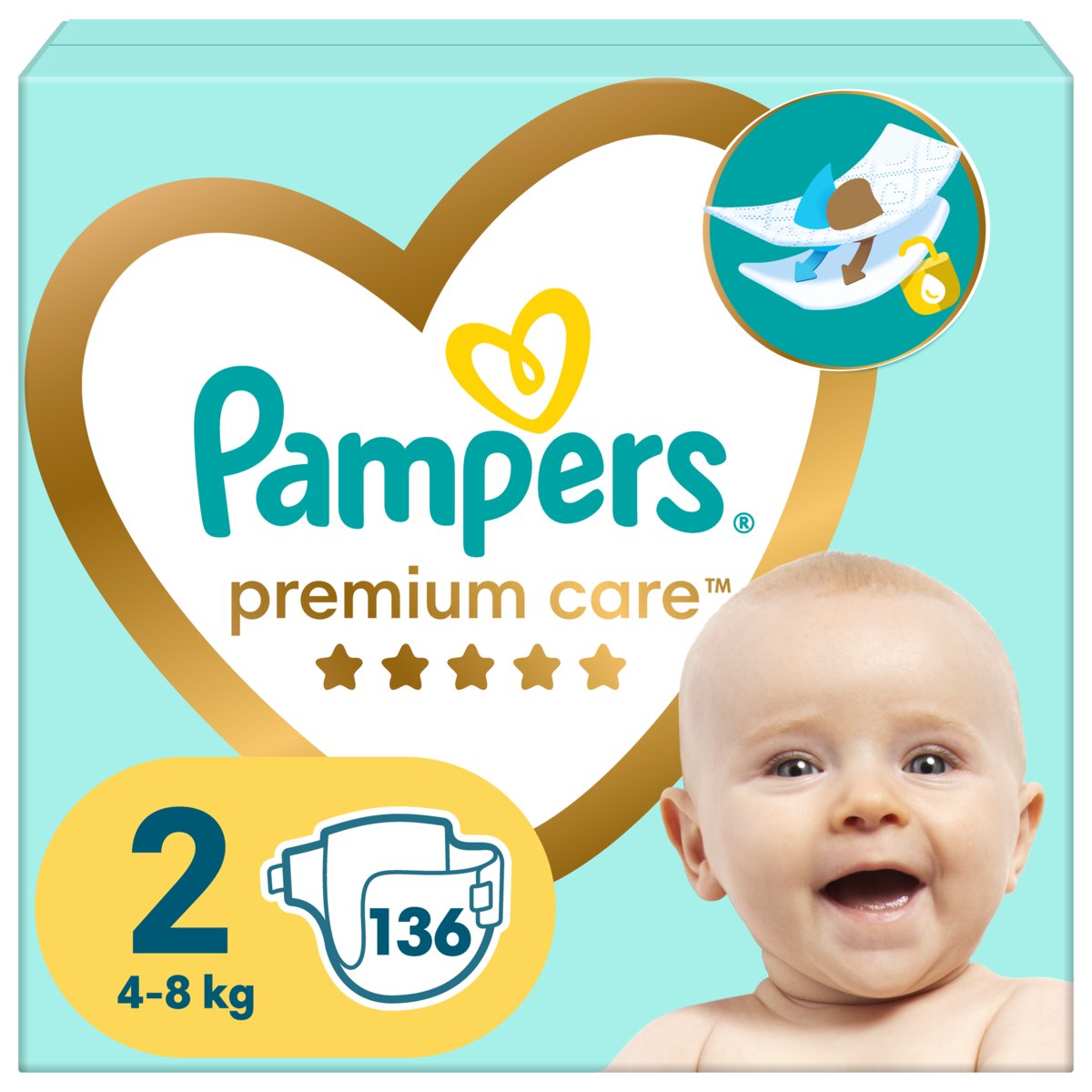 pampers premium care pieluchy rozmiar 2 mini 3-6kg 80 sztuk