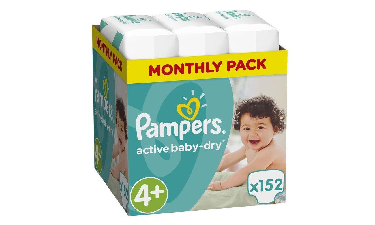 pampers active dry 4 opakowania